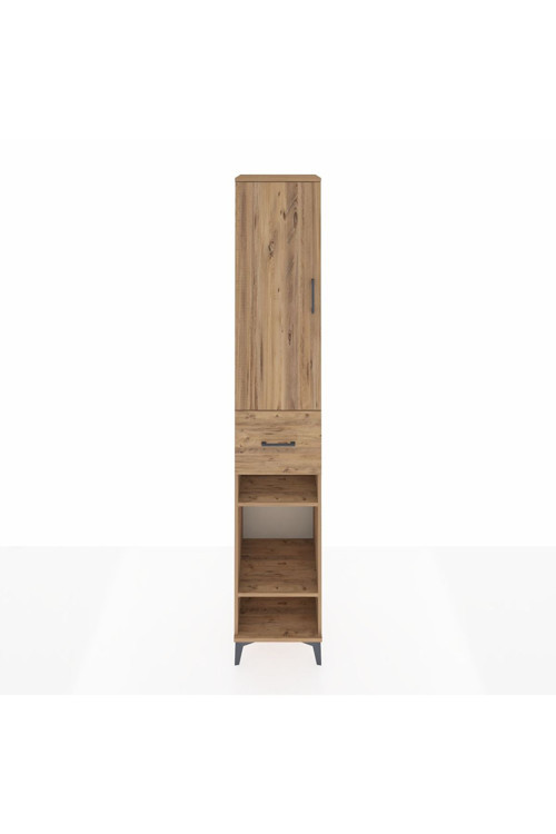 Hyperion Dolap 6 Raflı Tek Çekmeceli Tek Kapaklı 44x44x243 Çam-Çam