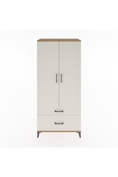 Hyperion Dolap 2 Raflı 2 Çekmeceli Tek Askılı 88x44x195 Çam-Aytaşı