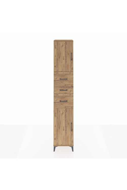 Hyperion Dolap 3 Raflı 3 Çekmeceli 2 Kapaklı 44x44x243 Çam-Çam