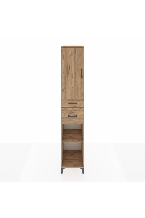 Hyperion Dolap 4 Raflı 2 Çekmeceli Tek Kapaklı 44x44x243 Çam-Çam