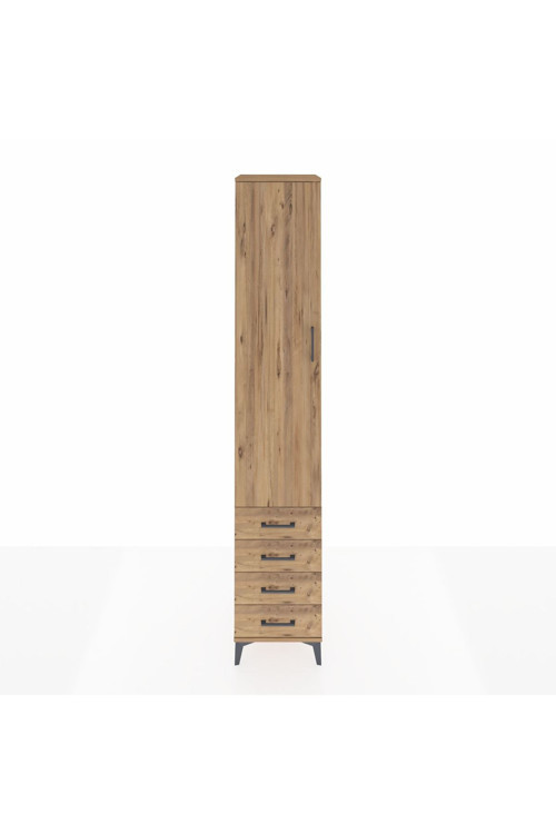 Hyperion Dolap 5 Raflı 4 Çekmeceli 1 Kapaklı 44 x 44 x 243 cm Çam - Çam