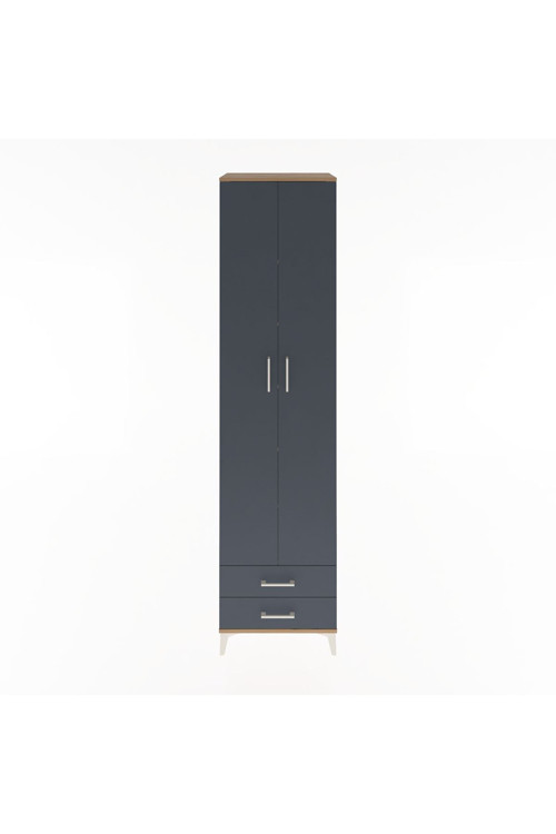 Hyperion Dolap 6 Raflı 2 Çekmeceli 2 Kapaklı 60 x 44 x 243 cm Çam - Antrasit