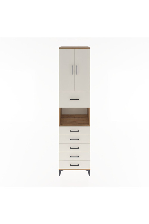 Hyperion Dolap 3 Raflı 6 Çekmeceli 2 Kapaklı 60 x 44 x 243 cm Çam - Aytaşı