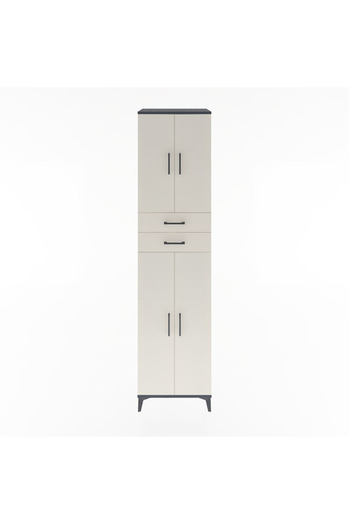 Hyperion Dolap 5 Raflı 2 Çekmeceli 4 Kapaklı 60 x 44 x 243 cm Antrasit - Aytaşı