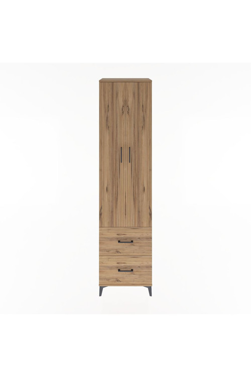 Hyperion Dolap 5 Raflı 2 Çekmeceli 2 Kapaklı 60x44x243 Çam-Çam