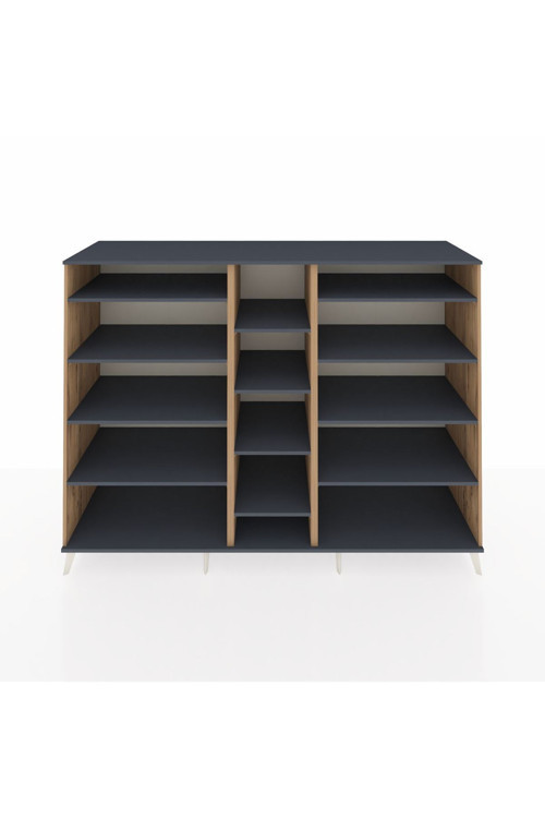 Kronos Dolap 11 Raflı 220 x 59 x 163 cm Çam - Antrasit