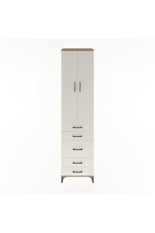 Hyperion Dolap 4 Raflı 5 Çekmeceli 2 Kapaklı 60x44x243 Çam-Aytaşı