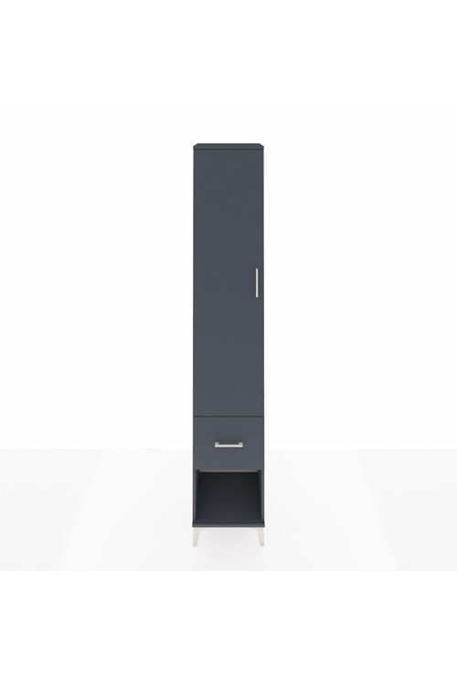 Hyperion Dolap 3 Raflı Tek Çekmeceli Tek Askılı 44x44x243 Antrasit-Antrasit