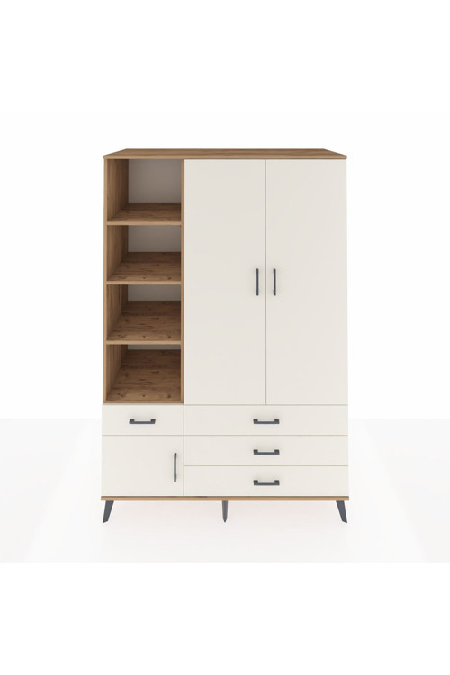 Kronos Dolap 5 Raflı 4 Çekmeceli 1 Askılı 132 x 59 x 195 cm Çam - Aytaşı - Aytaşı