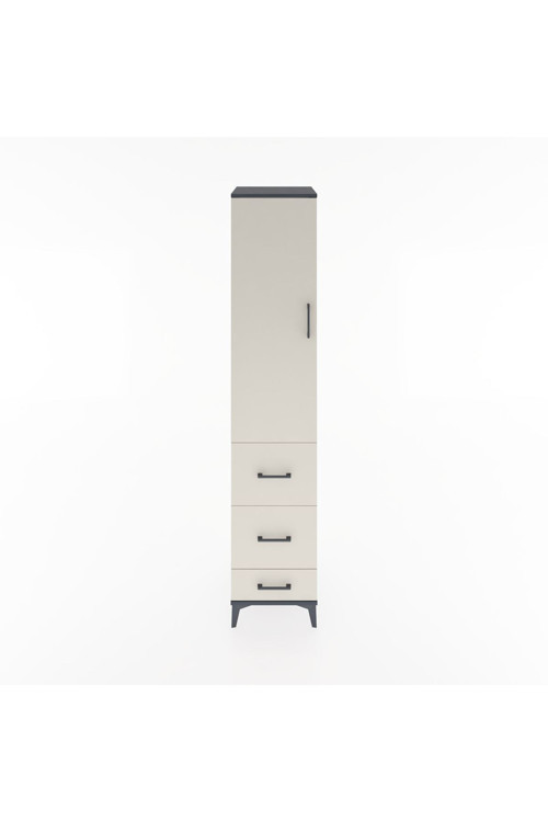 Hyperion Dolap 2 Raflı 3 Çekmeceli Tek Askılı 44x44x221 Antrasit-Aytaşı
