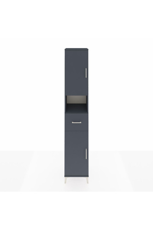 Hyperion Dolap 5 Raflı Tek Çekmeceli 2 Kapaklı 44x44x243 Antrasit-Antrasit