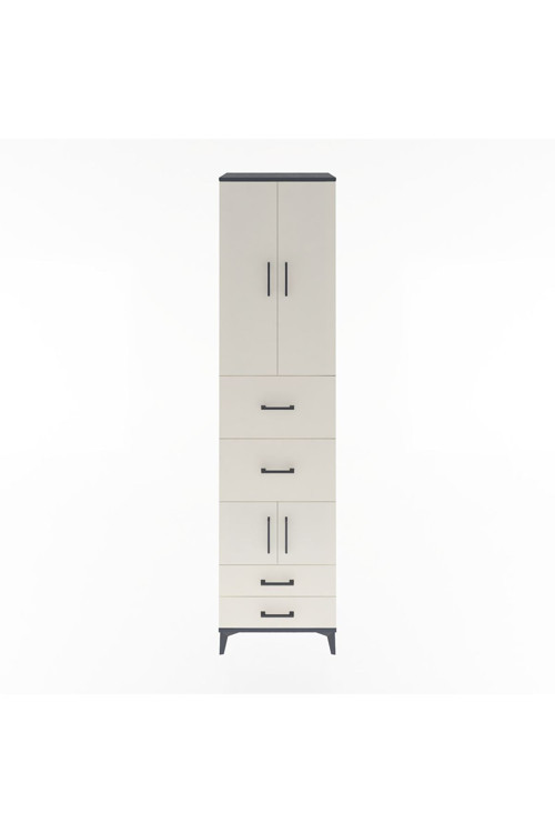 Hyperion Dolap 4 Raflı 4 Çekmeceli 4 Kapaklı 60 x 44 x 243 cm Antrasit - Aytaşı