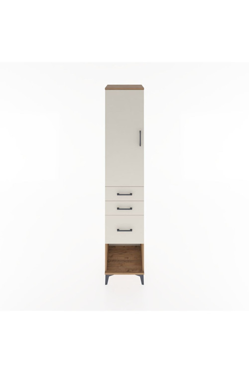 Hyperion Dolap 3 Raflı 3 Çekmeceli Tek Kapaklı 44x44x221 Çam-Aytaşı