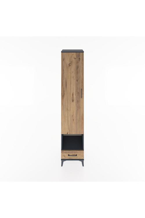 Hyperion Dolap 6 Raflı 1 Çekmeceli 1 Kapaklı 44 x 44 x 221 cm Antrasit - Çam