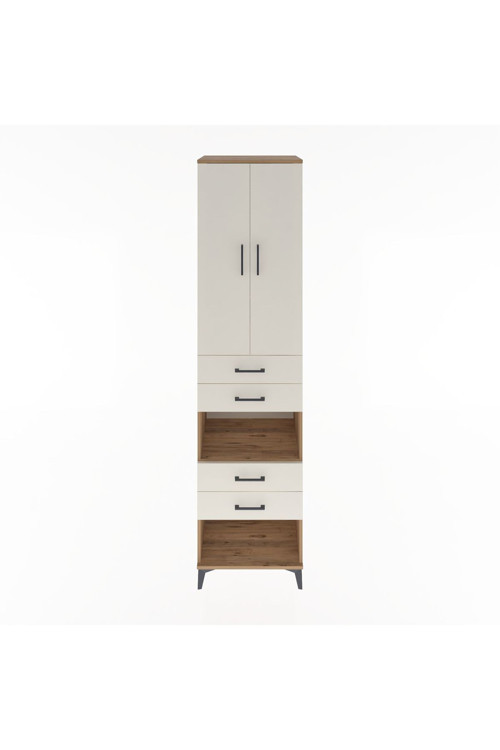 Hyperion Dolap 4 Raflı 4 Çekmeceli 2 Kapaklı 60x44x243 Çam-Aytaşı