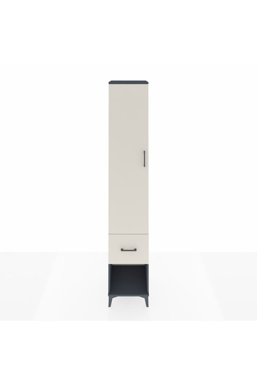 Hyperion Dolap 3 Raflı Tek Çekmeceli Tek Askılı 44x44x243 Antrasit-Aytaşı