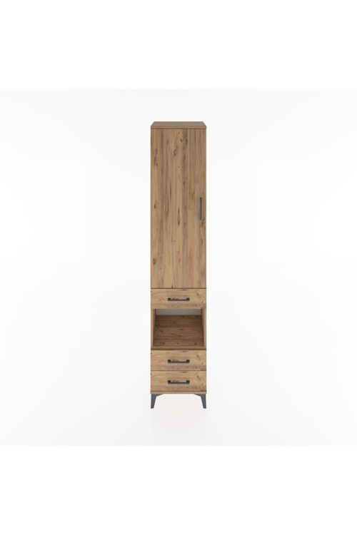 Hyperion Dolap 4 Raflı 3 Çekmeceli 1 Kapaklı 44 x 44 x 221 cm Çam - Çam