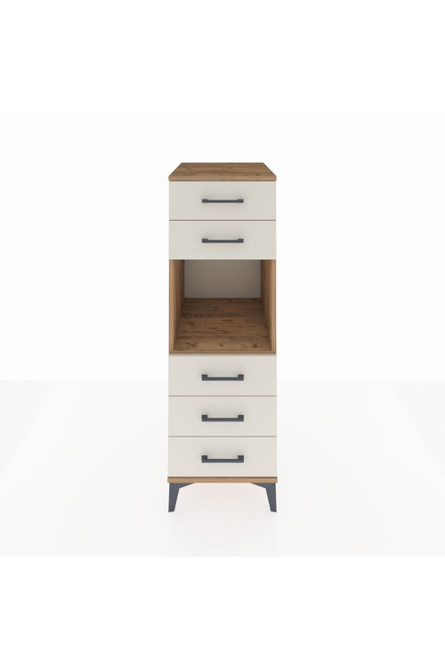 Kronos Dolap Tek Raflı 5 Çekmeceli 44x59x134 Çam-Aytaşı