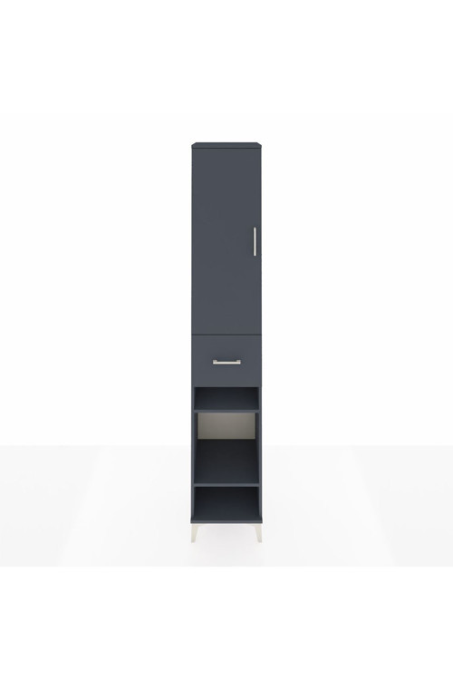 Hyperion Dolap 6 Raflı Tek Çekmeceli Tek Kapaklı 44x44x243 Antrasit-Antrasit