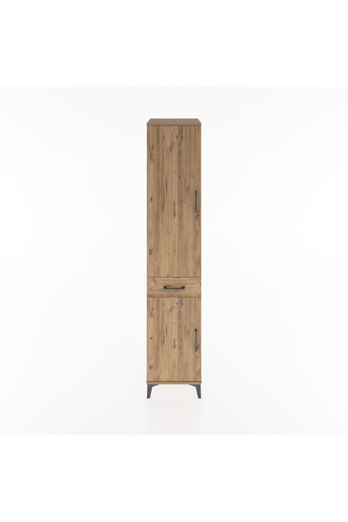 Hyperion Dolap 3 Raflı Tek Çekmeceli Tek Askılı 44x44x221 Çam-Çam