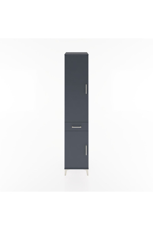 Hyperion Dolap 3 Raflı Tek Çekmeceli Tek Askılı 44x44x221 Antrasit-Antrasit