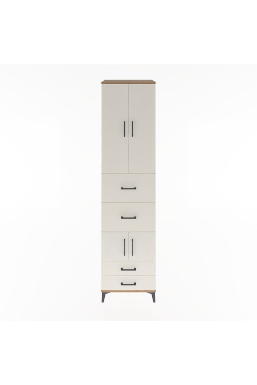 Hyperion Dolap 4 Raflı 4 Çekmeceli 4 Kapaklı 60x44x243 Çam-Aytaşı