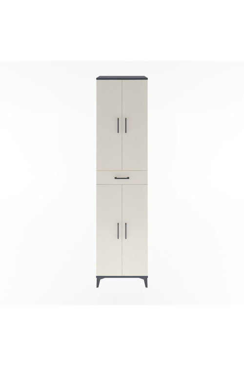 Hyperion Dolap 5 Raflı Tek Çekmeceli 4 Kapaklı 60x44x243 Antrasit-Aytaşı