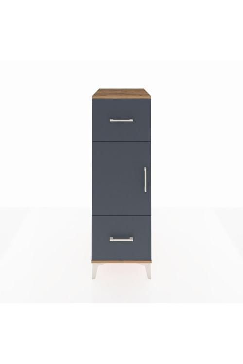 Kronos Dolap 2 Raflı 2 Çekmeceli Tek Kapaklı 44x59x134 Çam-Antrasit