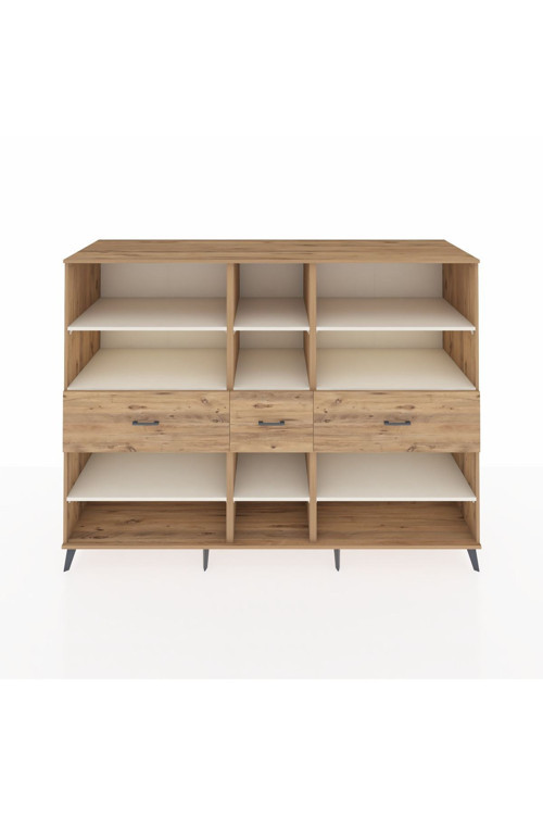 Kronos Dolap 9 Raflı 3 Çekmeceli 220 x 59 x 163 cm Çam - Aytaşı - Çam