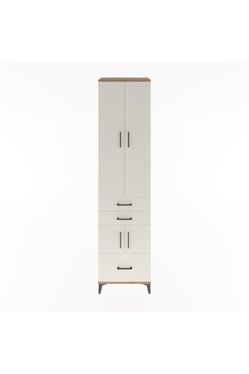 Hyperion Dolap 5 Raflı 3 Çekmeceli 4 Kapaklı 60x44x243 Çam-Aytaşı