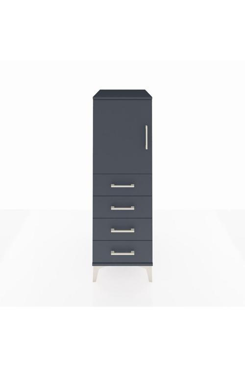 Kronos Dolap 2 Raflı 4 Çekmeceli 1 Kapaklı 44 x 59 x 134 cm Antrasit - Antrasit