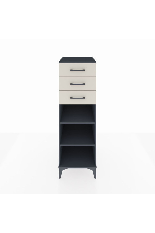 Kronos Dolap 2 Raflı 3 Çekmeceli 44x59x134 Antrasit-Aytaşı