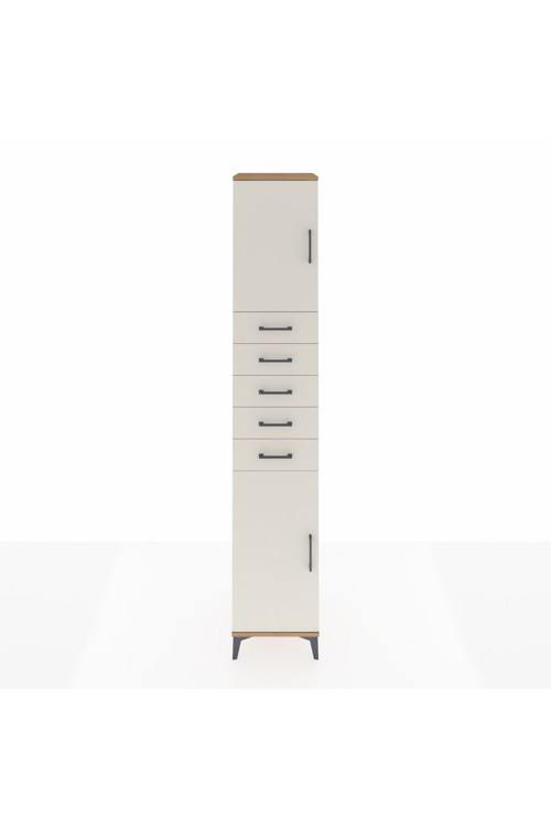 Hyperion Dolap 3 Raflı 5 Çekmeceli 2 Kapaklı 44 x 44 x 243 cm Çam - Aytaşı