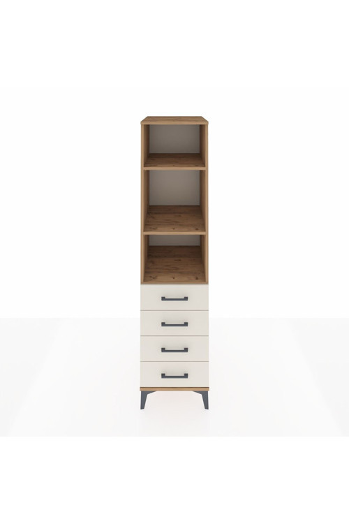 Kronos Dolap 3 Raflı 4 Çekmeceli 44 x 59 x 182 cm Çam - Aytaşı