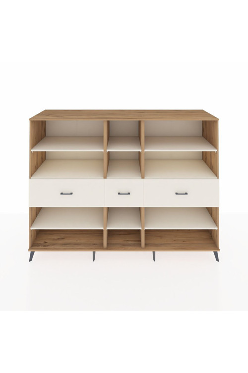 Kronos Dolap 9 Raflı 3 Çekmeceli 220 x 59 x 163 cm Çam - Aytaşı