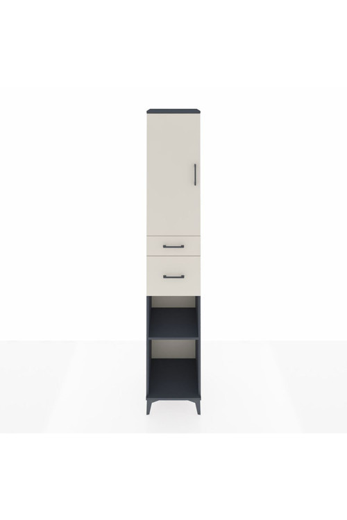 Hyperion Dolap 4 Raflı 2 Çekmeceli Tek Kapaklı 44x44x243 Antrasit-Aytaşı