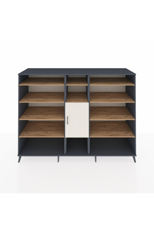Kronos Dolap 12 Raflı 1 Kapaklı 220 x 59 x 163 cm Antrasit - Aytaşı - Çam
