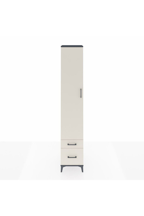 Hyperion Dolap 3 Raflı 2 Çekmeceli Tek Askılı 44x44x243 Antrasit-Aytaşı