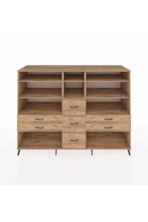 Kronos Dolap 8 Raflı 7 Çekmeceli 220 x 59 x 163 cm Çam - Çam