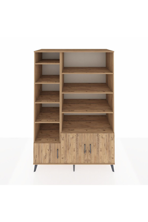 Kronos Dolap 10 Raflı 3 Kapaklı 132 x 59 x 195 cm Çam - Çam - Çam