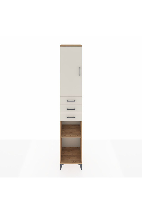 Hyperion Dolap 4 Raflı 3 Çekmeceli Tek Kapaklı 44x44x243 Çam-Aytaşı