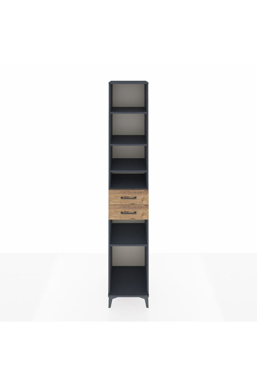 Hyperion Dolap 5 Raflı 2 Çekmeceli 44x44x243 Antrasit-Çam