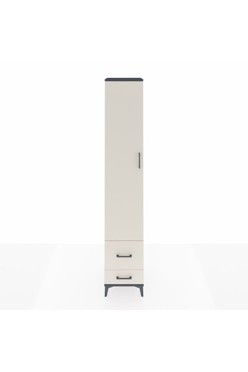 Hyperion Dolap 5 Raflı 2 Çekmeceli Tek Kapaklı 44x44x243 Antrasit-Aytaşı