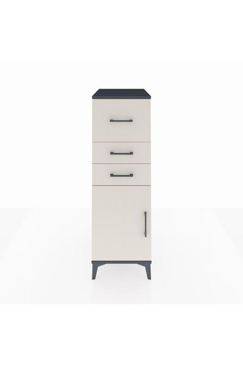 Kronos Dolap Tek Raflı 3 Çekmeceli Tek Kapaklı 44x59x134 Antrasit-Aytaşı
