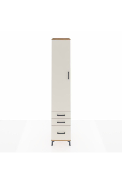 Hyperion Dolap 5 Raflı 3 Çekmeceli Tek Kapaklı 44x44x243 Çam-Aytaşı