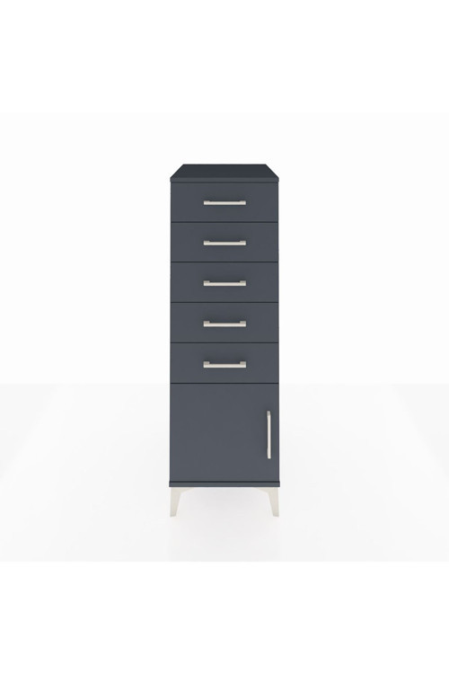 Kronos Dolap 5 Çekmeceli 1 Kapaklı 44 x 59 x 134 cm Antrasit - Antrasit