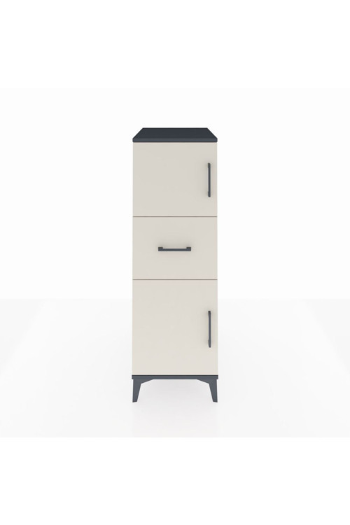 Kronos Dolap 1 Raflı 1 Çekmeceli 2 Kapaklı 44 x 59 x 134 cm Antrasit - Aytaşı