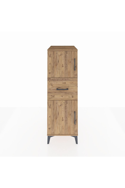 Kronos Dolap 1 Raflı 1 Çekmeceli 2 Kapaklı 44 x 59 x 134 cm Çam - Çam