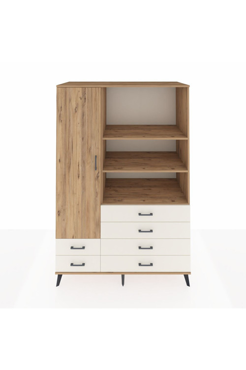 Kronos Dolap 7 Raflı 6 Çekmeceli 1 Kapaklı 132 x 59 x 195 cm Çam - Çam - Aytaşı