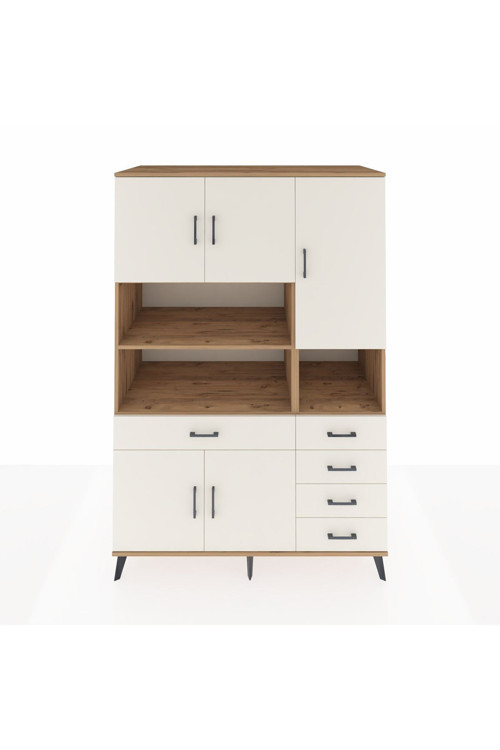 Kronos Dolap 9 Raflı 5 Çekmeceli 5 Kapaklı 132 x 59 x 195 cm Çam - Aytaşı - Aytaşı